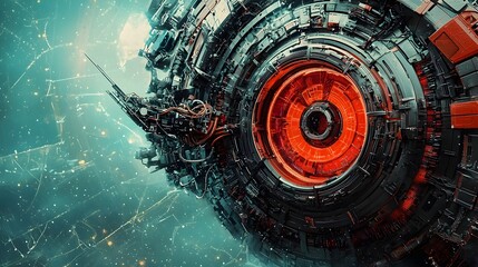Poster - Futuristic Energy Storage Plant Utilizing Antimatter Containment Fields for Cutting Edge Power and Scientific Experimentation in a Visionary Innovative Industrial Facility