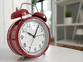 alarm clock on a table