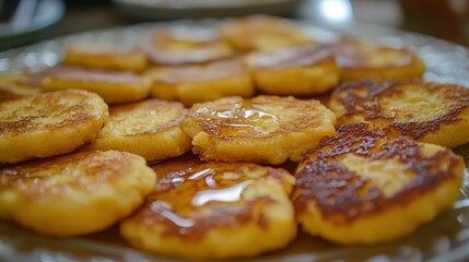 Wall Mural - Korean Sweet Potato Pancakes: Crispy Mattang with Caramelized Glaze