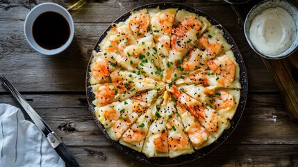 Wall Mural - Korean Seafood Pajeon: Crispy Savory Pancake with Green Onions