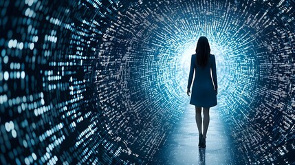 Fototapete - Parallel Universe Leaking into Our Reality Causing Unexplainable Phenomena   A surreal digital visualization of a wormhole or portal opening up to reveal a mysterious