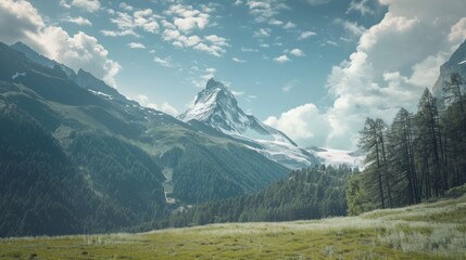 Majestic Matterhorn: A Swiss Alpine Panorama