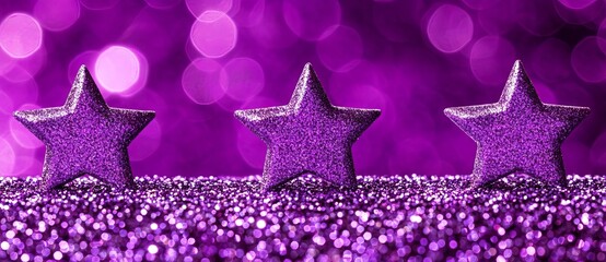 Sticker - A radiant purple background featuring white stars, perfect for text placement or holiday-themed designs and promotional items