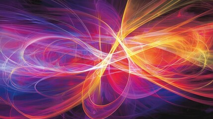 Wall Mural - abstract digital art representing aerodynamics of colorful seeds motion