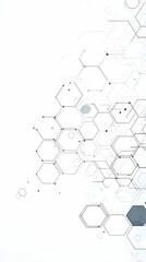 Wall Mural - abstract background with hexagons and dots forms a futuristic network connection.
