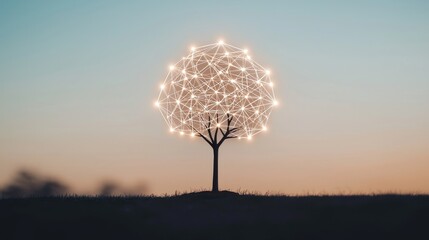 Wall Mural - conceptual representation of ecological conservation with abstract tree design