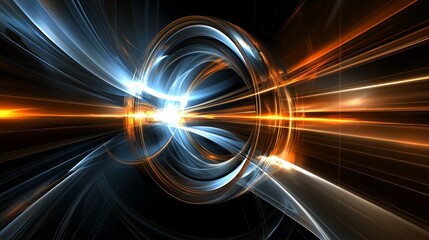 Wall Mural - dynamic visuals of biophysics combined with abstract light effects
