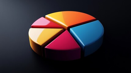 Poster - A D pie chart showcasing market share distribution among various companies, with labeled sections in bold colors, placed on a sleek black background to enhance visibility.