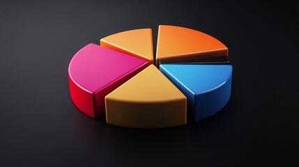Poster - A D pie chart showcasing market share distribution among various companies, with labeled sections in bold colors, placed on a sleek black background to enhance visibility.