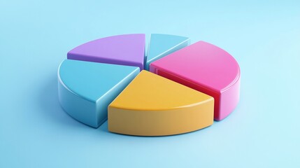 Leinwandbilder - A clear, colorful pie chart illustrating the distribution of a company's operating costs, with each segment labeled and a slight D effect for added depth.