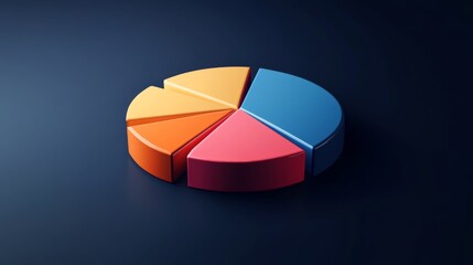 Poster - A professional pie chart illustrating investment portfolio diversity, with sections labeled as real estate, stocks, and bonds, set against a dark blue background.