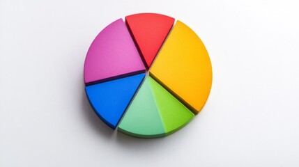 Poster - A simple, clear pie chart illustrating household financial planning, with different categories for savings, bills, and leisure, presented on a clean white surface.