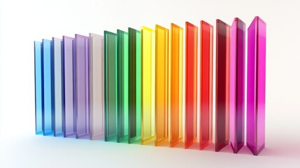 Poster - A vibrant D bar chart with rainbow-colored bars, each one labeled with clear data, set against a simple white background for an eye-catching presentation.
