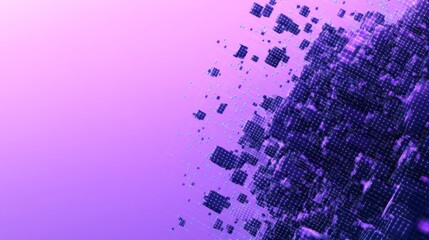 Poster - abstract purple and blue digital data explosion.