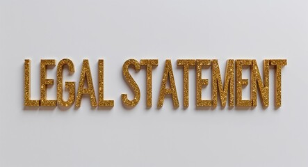 Poster - legal statement word lettering with glitter gold shining effect on plain white background