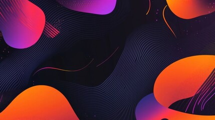 Leinwandbilder - Vibrant, gradient-colored blobs and fluid shapes on a black background, giving a modern and abstract feel to the overall design
