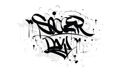 Wall Mural - SOCCER DAY graffiti tag style design