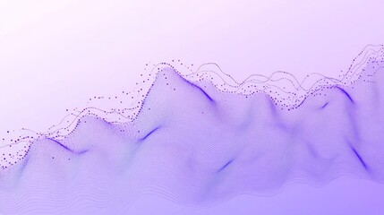 Poster - abstract purple wave background with particles and lines.