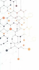 Wall Mural - abstract background connects hexagons and circles with lines seamlessly in white space
