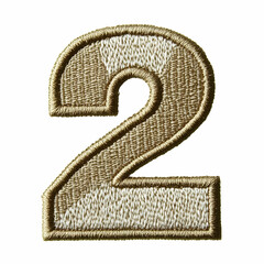 embroidered number two patch shows crafting and sewing skills precisely.