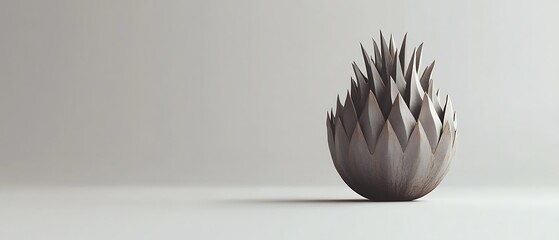 Poster - Abstract grey sculpture, minimalist backdrop, studio