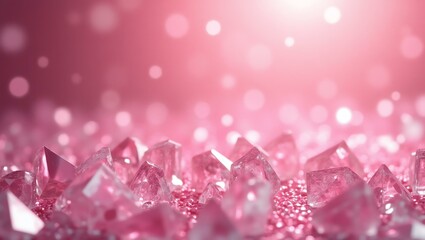 Wall Mural - pink themed sparkling crystal shards background