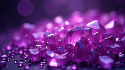 Wall Mural - purple themed sparkling crystal shards background