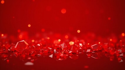 Wall Mural - red themed sparkling crystal shards background