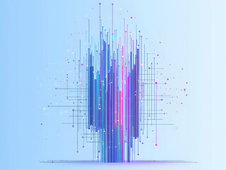 Wall Mural - abstract background with vertical lines, dots, and geometric shapes creates dynamic visual.