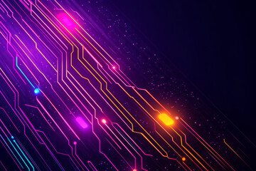 Poster - Abstract digital technology background with vibrant lines