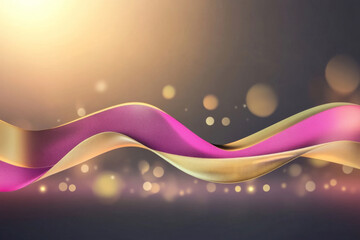 Poster - Colorful abstract wave with glowing bokeh lights