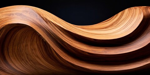 Aufkleber - A wooden wave with a black background