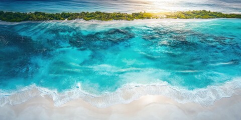  Tropical Island Paradise Azure Ocean Waves Turquoise Water Serene Beach Holiday Destination Escape