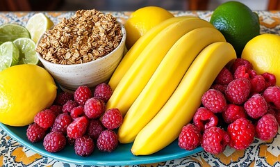 Canvas Print - Healthy breakfast bowl fruit platter