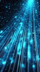 Wall Mural - a visually striking representation of meteor technology with blue lines.