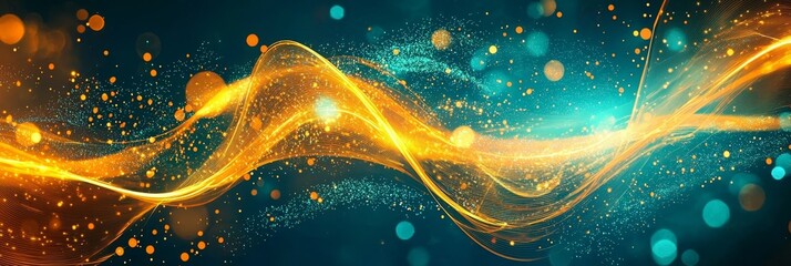 Wall Mural - insight into the concept of energy flow in a vast, cosmic digital landscape.