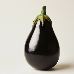 Canvas Print - Single eggplant, studio shot, white backdrop, food photography (2)