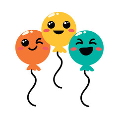 Canvas Print - Multi color Balloon Trio Icon