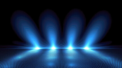 Wall Mural - luminous blue rays: abstract stage background design. perfect for digital art, presentations, and cr