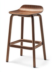 Poster - Walnut wood bar stool, studio shot, simple background, home decor