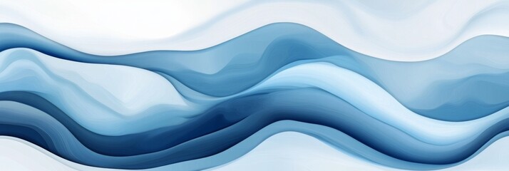 Poster - Abstract Blue Waves Graphic Design - Modern Art Background