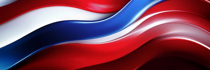 Wall Mural - Dynamic Patriotic Abstract Wave Design Graphic