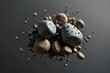 © Ghulam - flying debris, pebbles with dust, isolated on a transparent background Generative AI