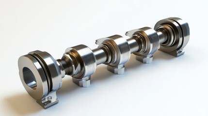Fototapete - A metallic crankshaft component used in engines, showcasing precision engineering.