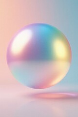 Wall Mural - Pastel rainbow sphere floats gently on a soft gradient background, serene, balloon