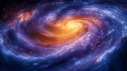 Wall Mural - vivid spiral galaxy with luminous core and swirling nebula