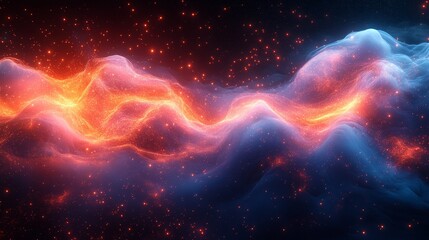 Wall Mural - vibrant cosmic landscape with glowing nebula and stars