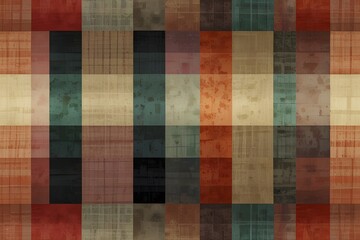 Wall Mural - Japanese washi paper background with checkered pattern illustration. Generative AI