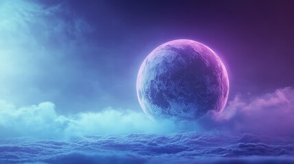 Wall Mural - mystical planet against cosmic nebula in vibrant celestial landscape