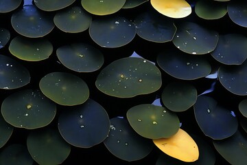 Wall Mural - Intricate Lily Pad Pattern in a Pond